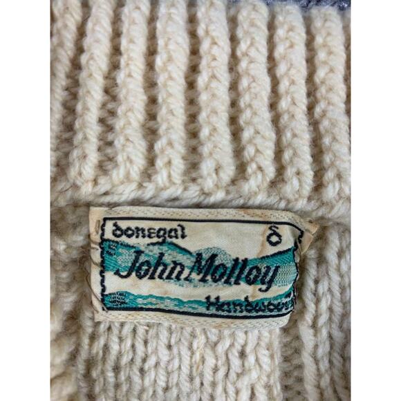 Rare Vintage John Molloy Sweater Women Cream Cable Knit Irish Wool Hand Woven - Picture 3 of 6